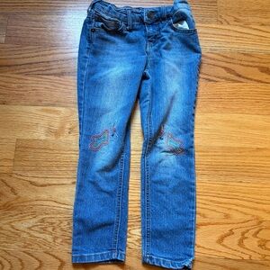 Cat & Jack jeans with unicorn embroidered knees size 5